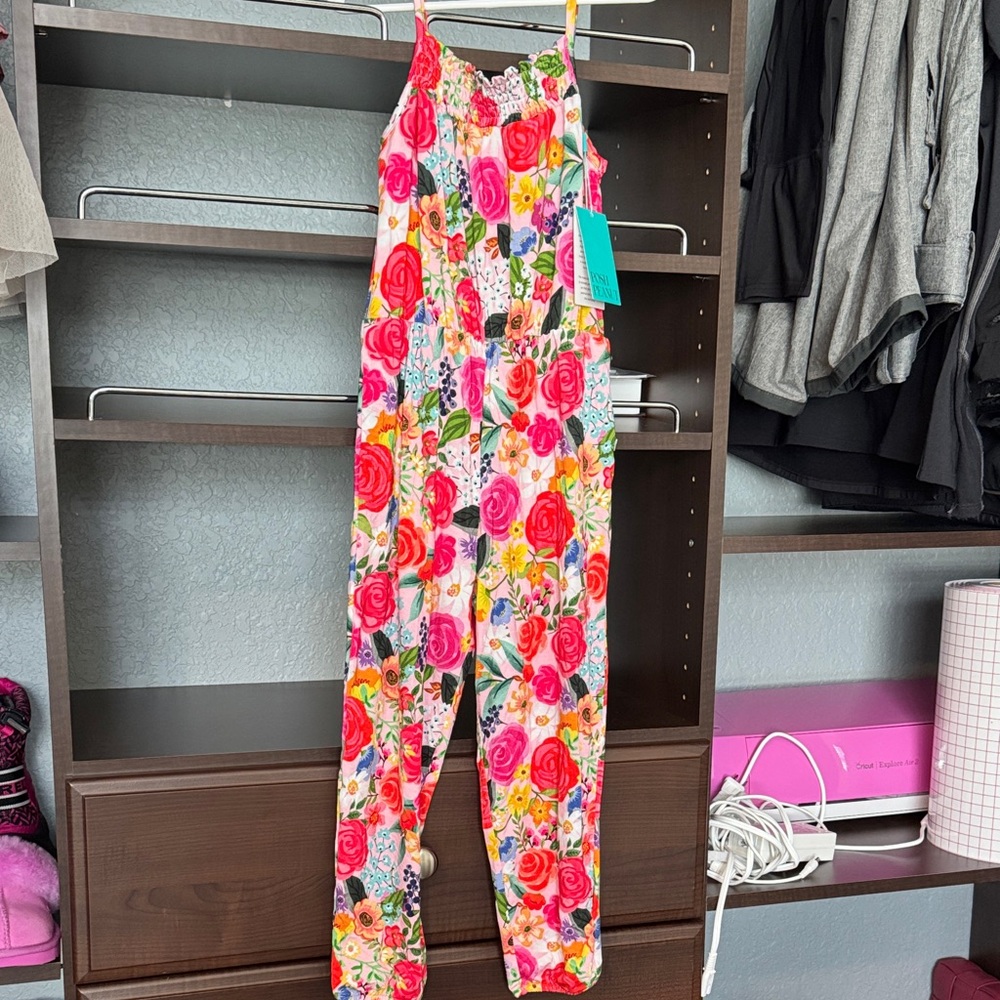 Posh Peanut Vibrant Floral Romper